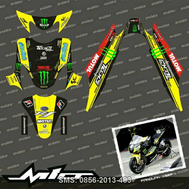 STRIPING STIKER YAMAHA MIO SPORTY HITAM TECH 3