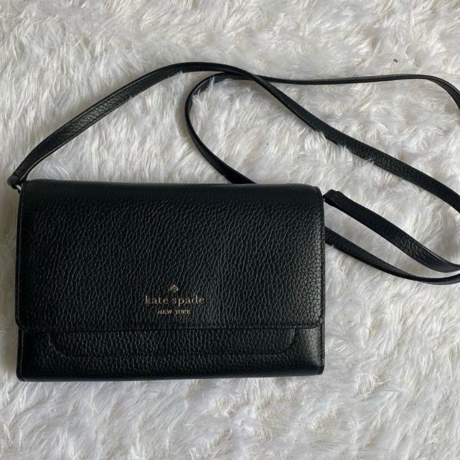 TAS WANITA KATE SPADE KS HARLOW WALLET ON STRING BLACK O KU6163MH3
