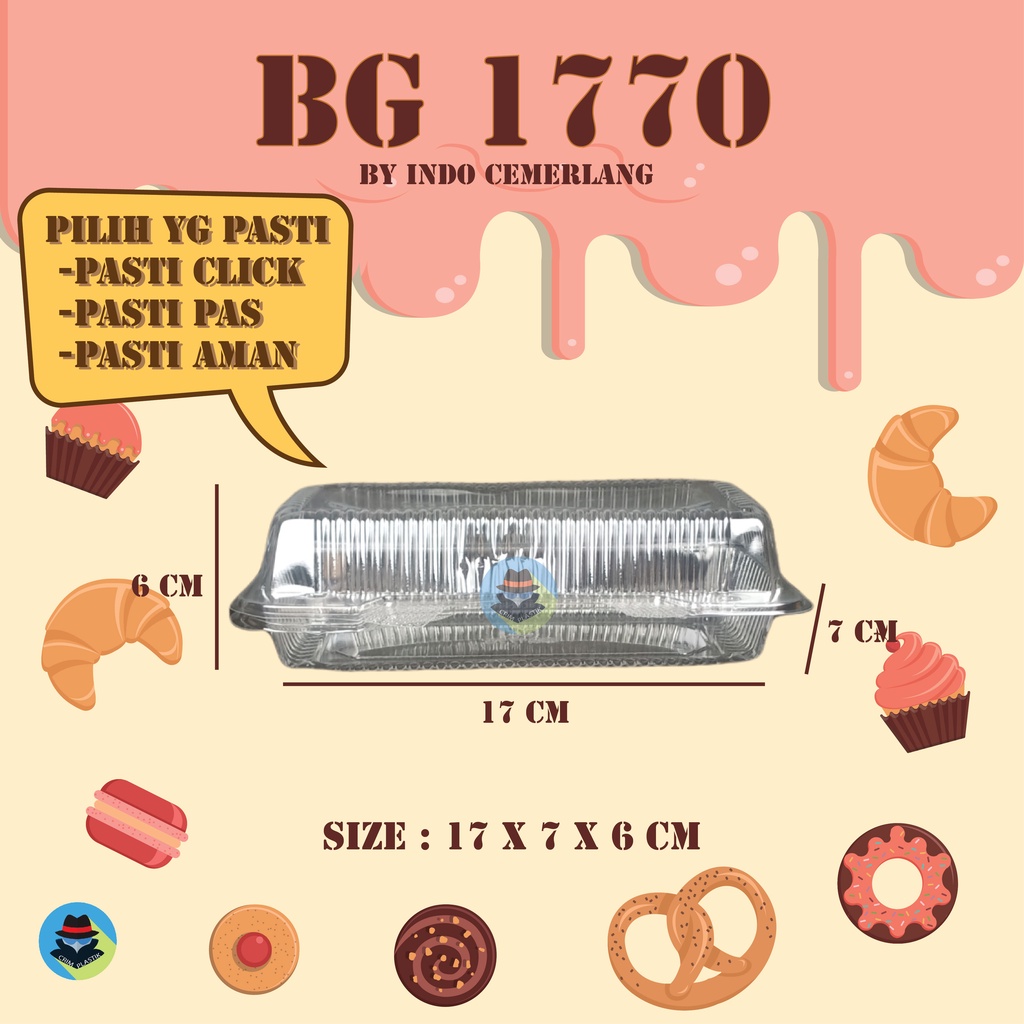 Tray Box Mika Kue Bolu Gulung Kukus Tart | BG 1770 | Bolu 17 cm