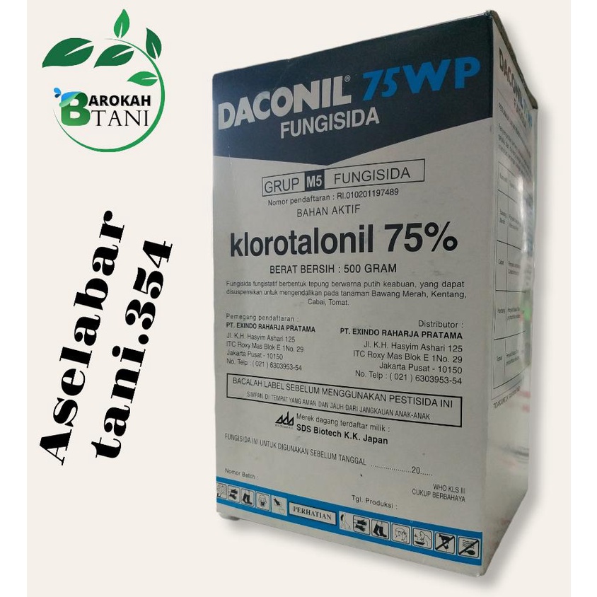 Fungisida DACONIL 75WP 500 GR Bahan Aktif Klorotalonil 75%