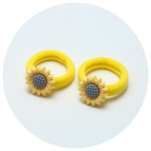 LRC Ikat Rambut Sweet Yellow Shape Decorated Pure Color Hair Band (2pcs)