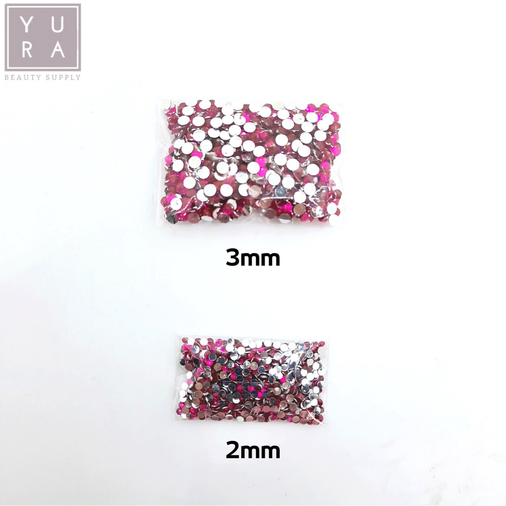 RHINESTONES PLASTIK Satuan 2mm 3mm Swarovski blink blink aksesoris hiasan nail art kuku palsu handmade DIY Case