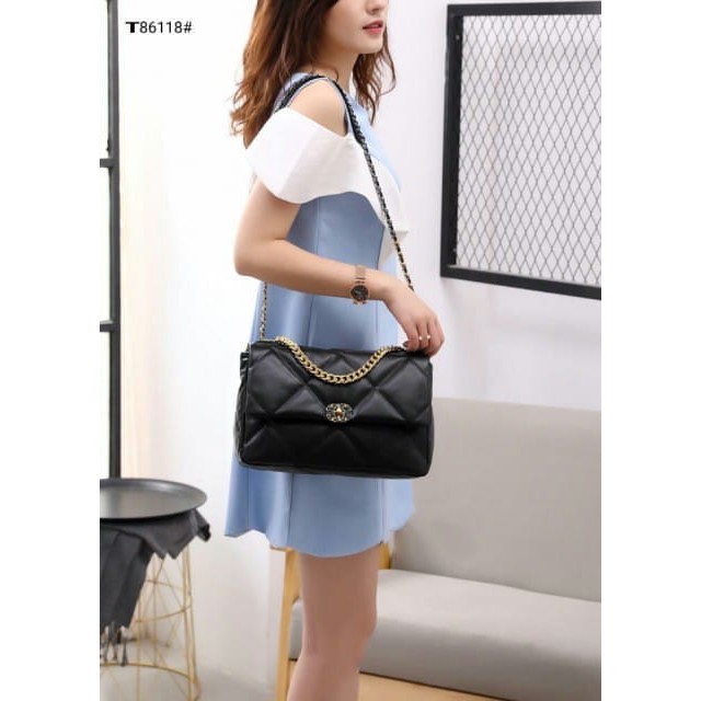 Tas shoulder bag wanita handbag Chanel 19 Large Flap Bag T86118 High Premium AAA