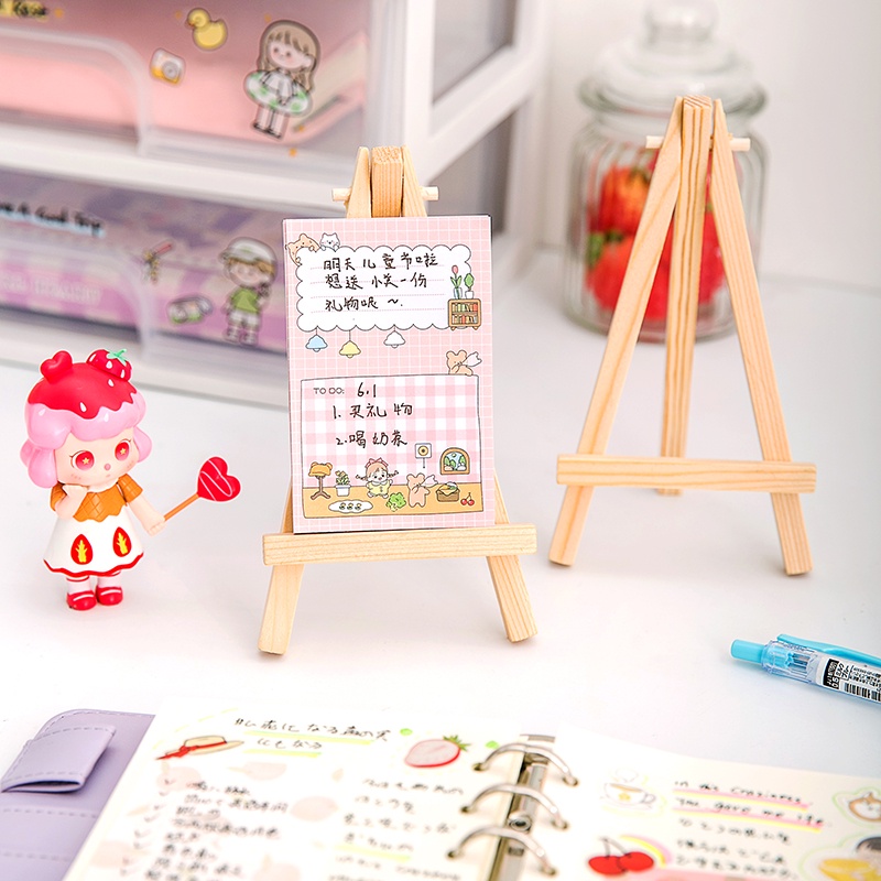 

Docking Penyangga HP Memo Notes Bahan Kayu Wooden Easel Mini Aesthetic
