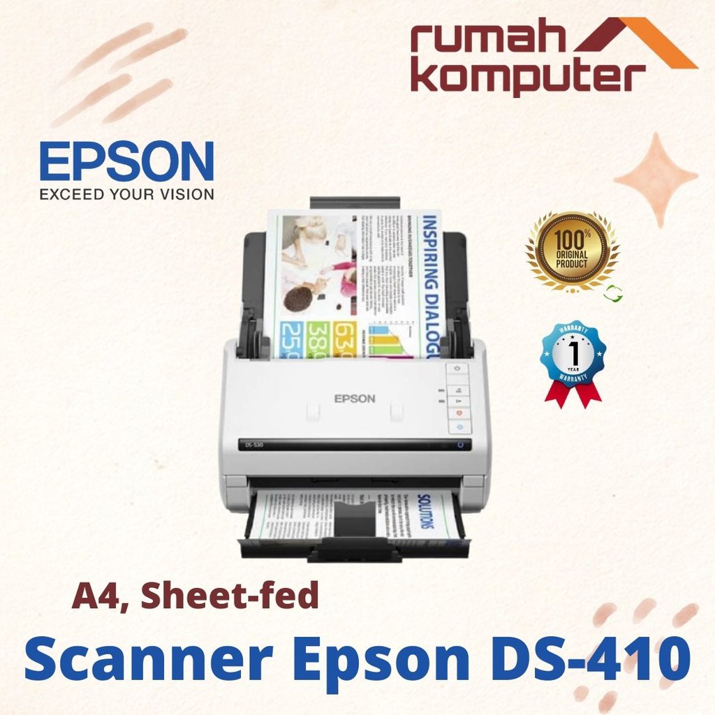 EPSON SCANNER WORKFORCE DS410 - SCANNER DS-410 A4 DUPLEX DOCUMENT