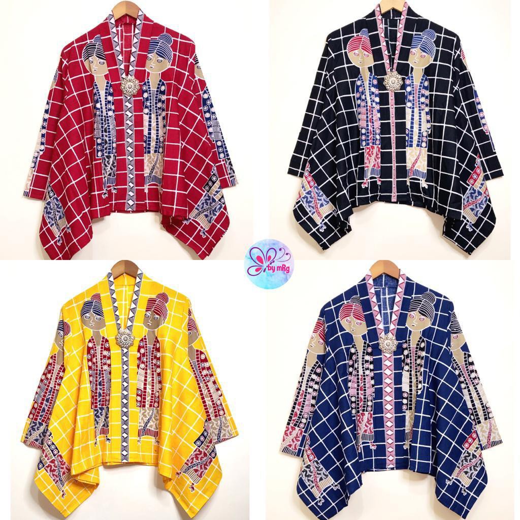 PREMIUM Blouse Kartini Jeng Ratih Kotak Series Motif Batik Kartini Katun Blus Bisa Beli Bahan Kain Saja