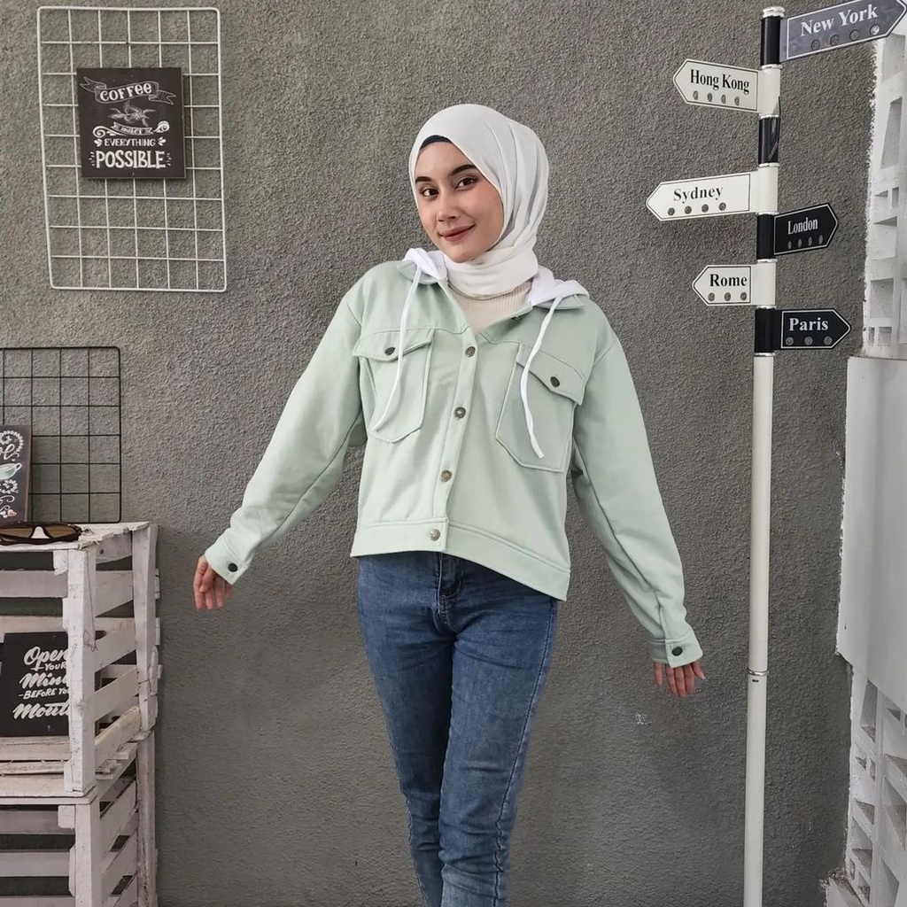 Liva jacket hoodie | outer hoodie | outer fleece wanita