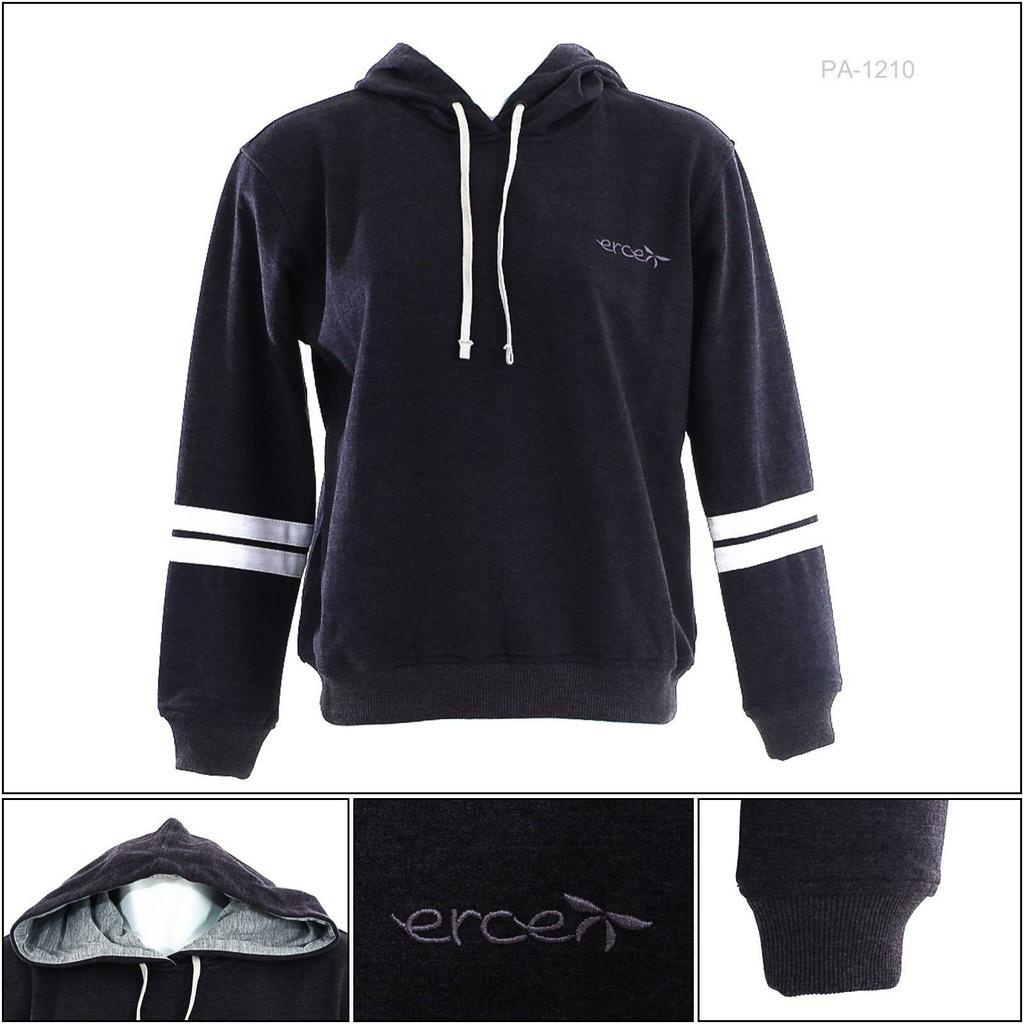 [PA1210] Jaket Hoodie Cewek Abu Tua Erce M-XL