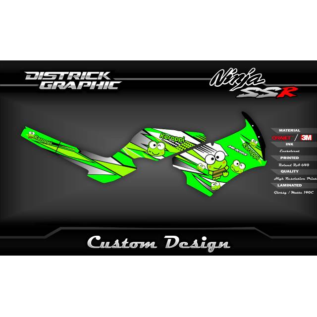Striping decalkits Ninja 150 SSR Keroppi body belakang SSR atau Ninja R