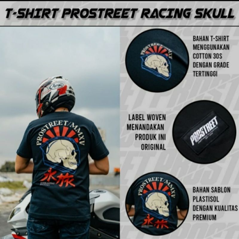 T-SHIRT | PROSTREET | RACING SKULL | ORIGINAL | BLACK | NEW