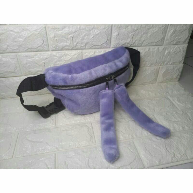 New Waistbag Tas Pinggang Tas Selempang Wanita Bulu Bawah ketek Bucket VINTAGE RABBIT / Tas Bulu Lembut Soft Fluffy