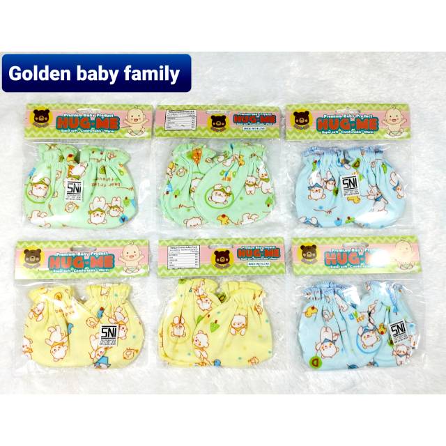 3 pcs SARUNG TANGAN &amp; KAKI BABY MEREK HUG ME (SNI)