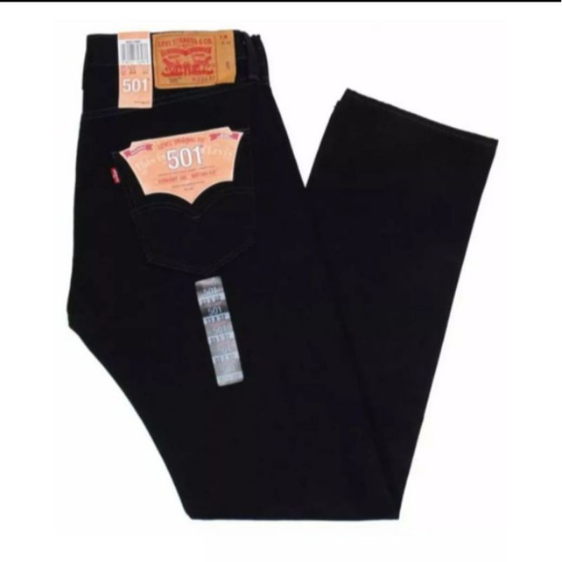 Celana panjang pria levis 501 hitam pekat/reguler/standar
