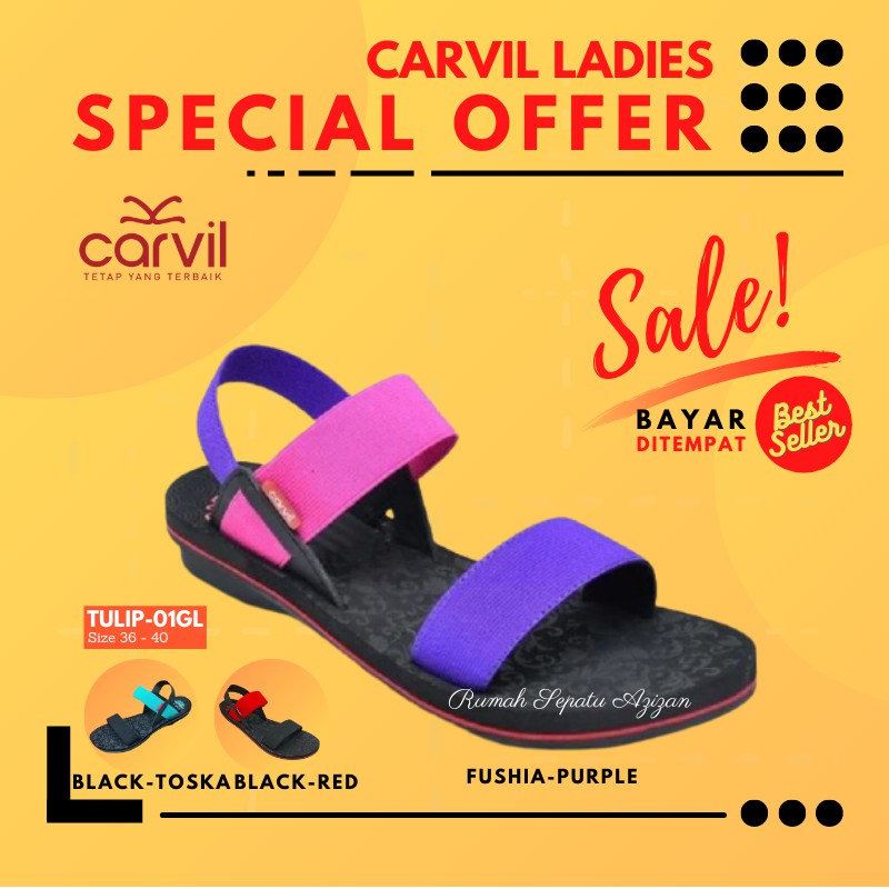 COD 8.8 CUCI GUDANG Carvil Tulip 01 | Sandal Tali Gunung Wanita | Sendal Tali Wanita Original CARVIL