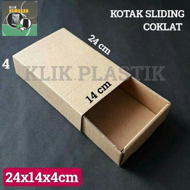 

KOTAK SLIDING 24X14X4 COKLAT / BOX KOTAK HP / KARDUS SEPATU DUS POLOS