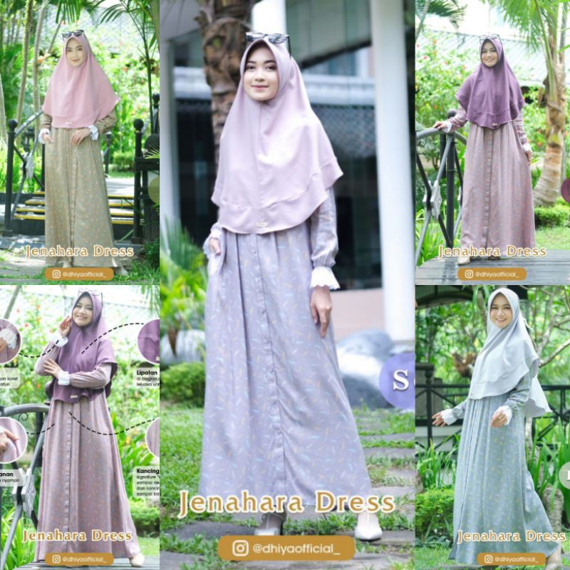 JENAHARA DRESS BY DHIYA OFFICIAL GAMIS DAILY GAMIS RAYON
