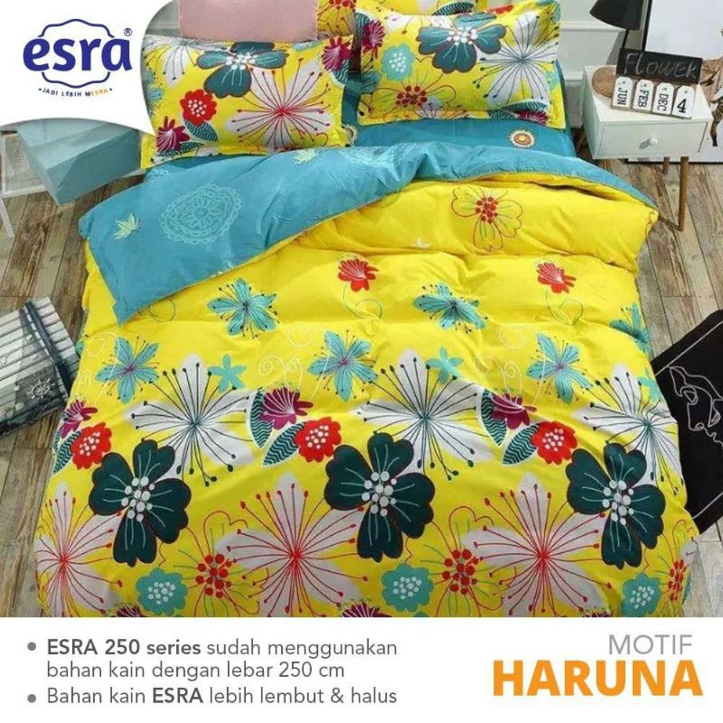 sprei Dan bedcover set katun lokal ESRA motif HARUNA