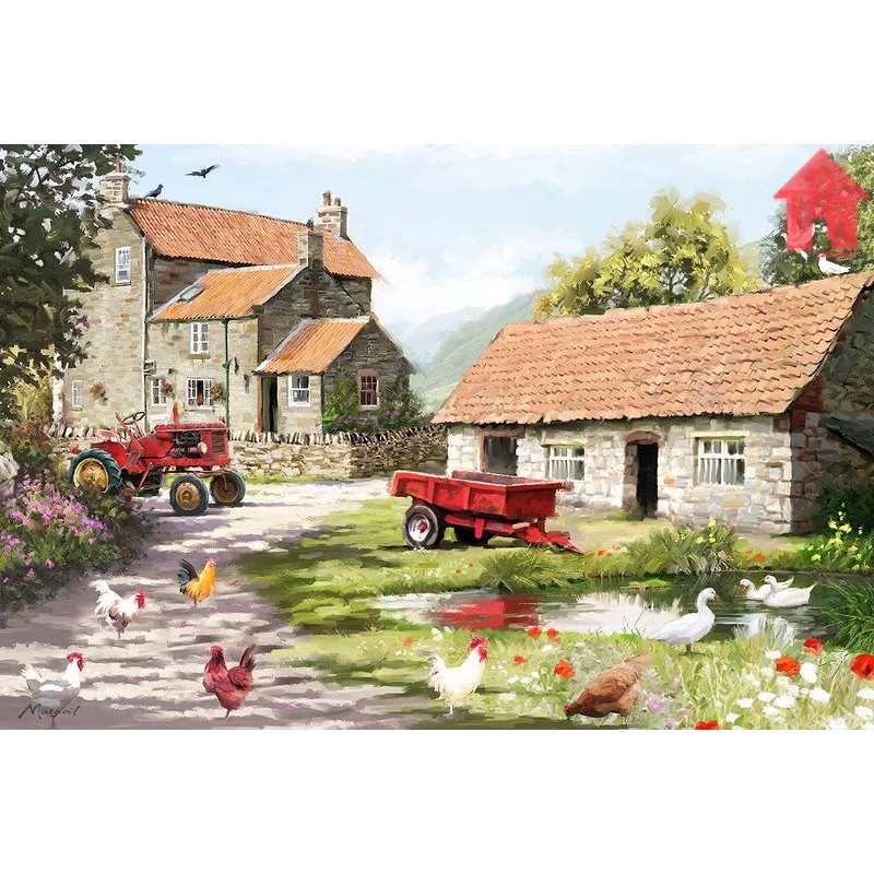 

DIY - Set Melukis / painting by number kit - VILLAGES 40x50cm. part-1