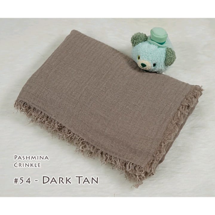 pashmina kusut polos / hijab pashmina crinkle premium-dark tan