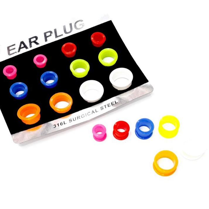 ❂ EAR PLUG KARET PIERCING ANTING BOLONG KARET WARNA ソ