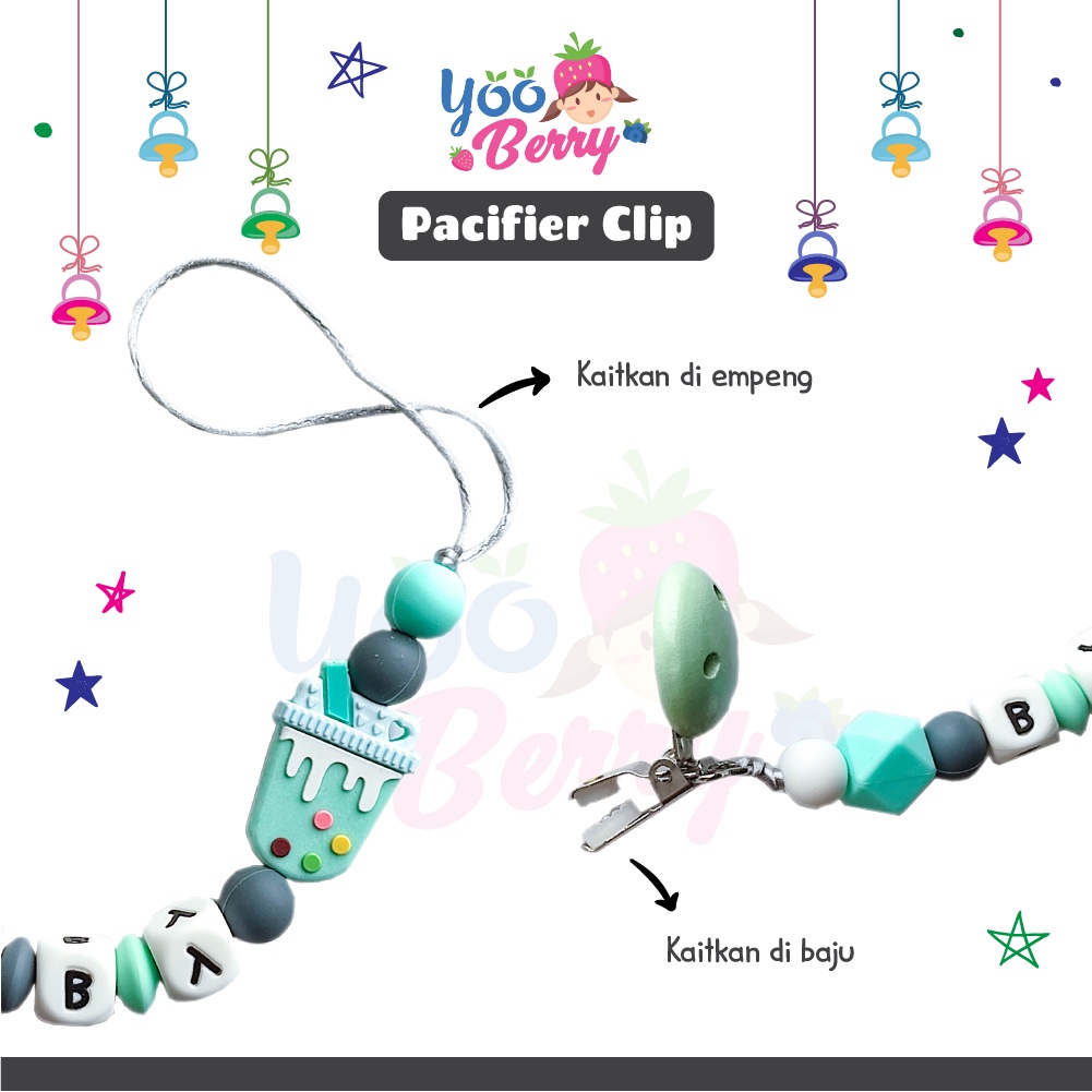 YooBerry Mart Pacifier Chain Tali Empeng Soother Bayi Bubble Tea Berry Mart