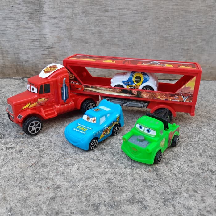 Mainan mobil angkut Mac truck trailer edukatif set cars Mainan mobil angkut Mac truck trailer edukatif set cars