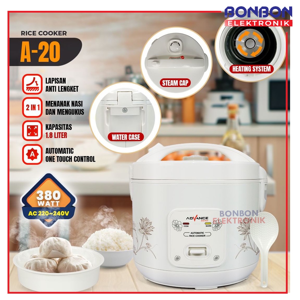 Advance Rice Cooker 1.8L A20 / Penanak Nasi Magic com 1.8 Liter A-20