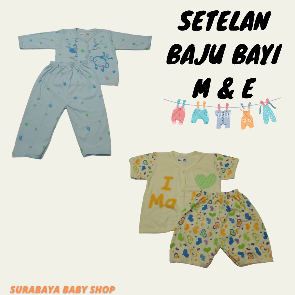 SETELAN  BAJU  PANJANG / PENDEK BAYI  M &amp; E 741300 / 741310