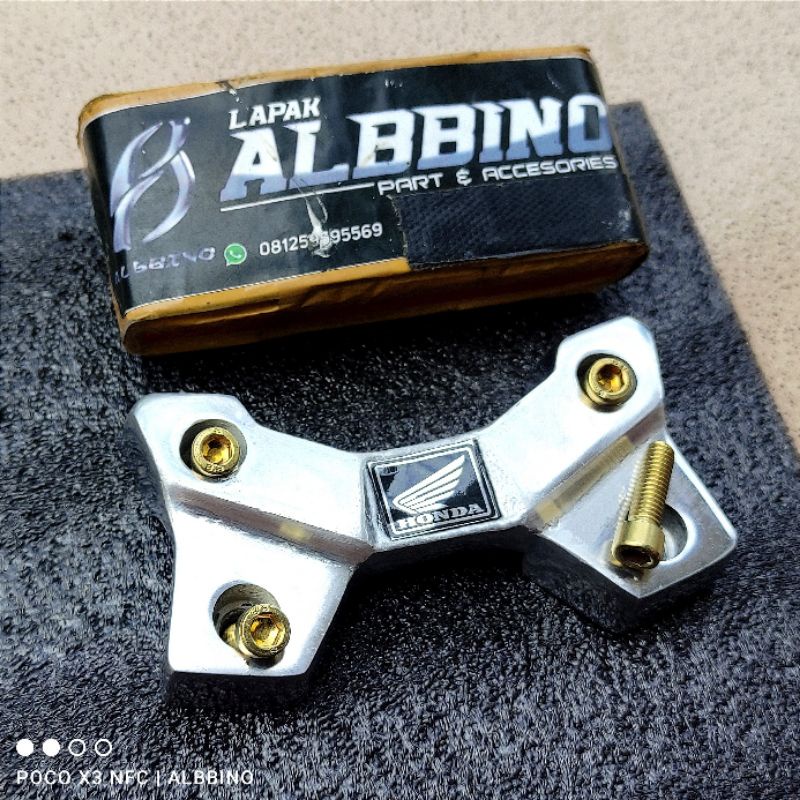 Raiser stir CB150R LED set Baut L Gold PNP Megapro, Tiger, GL, CB klem tutup stir Variasi