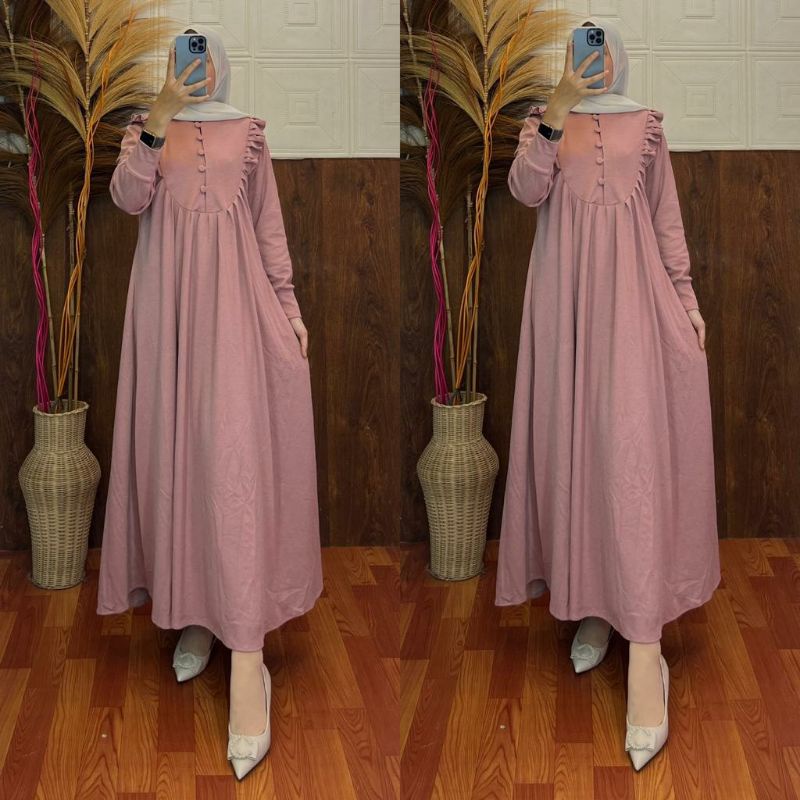 vnh_ GAMIS KAOS IMPORT PREMIUM POLOS [WH22]  LD 110CM TERBARU BISA COD