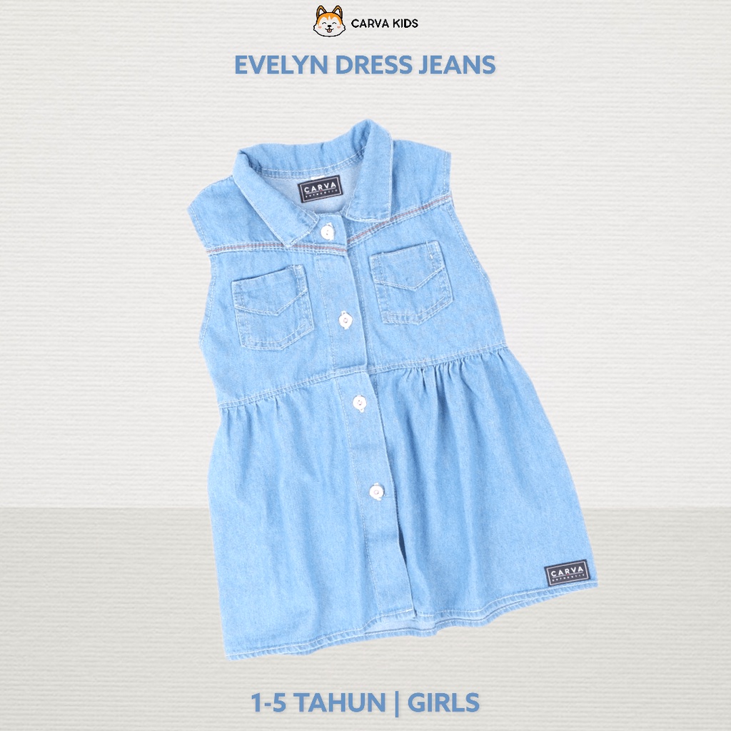 DRESS CARVA SOFT JEANS ANAK PEREMPUAN BAYI EVELYN IMUT LUCU BEST SELLING TERMURAH