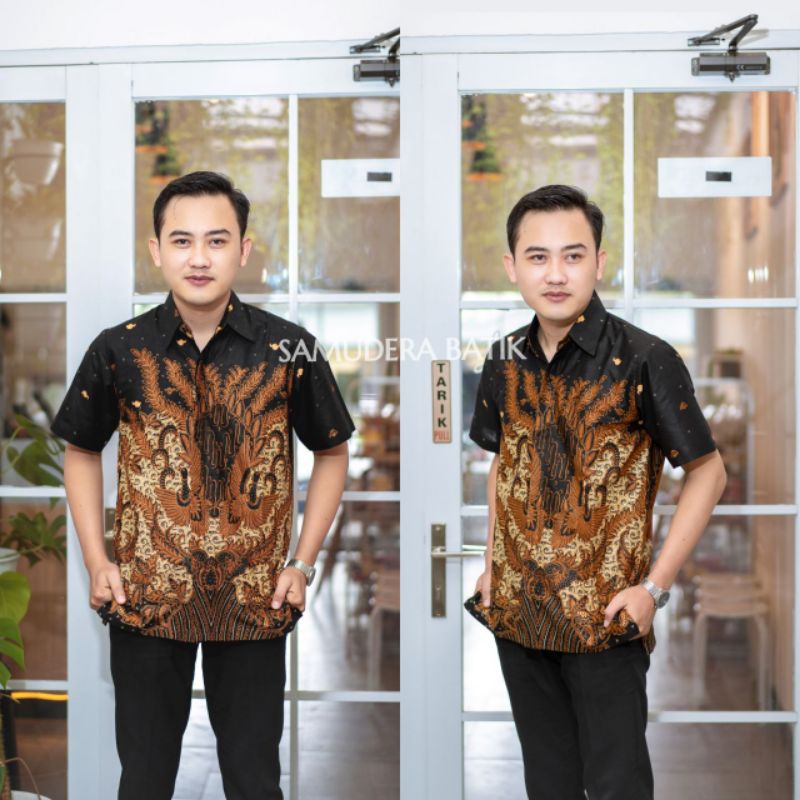 KEMEJA BATIK PRIA LENGAN PENDEK SIZE M L XL XXL HEM BATIK PREMIUM