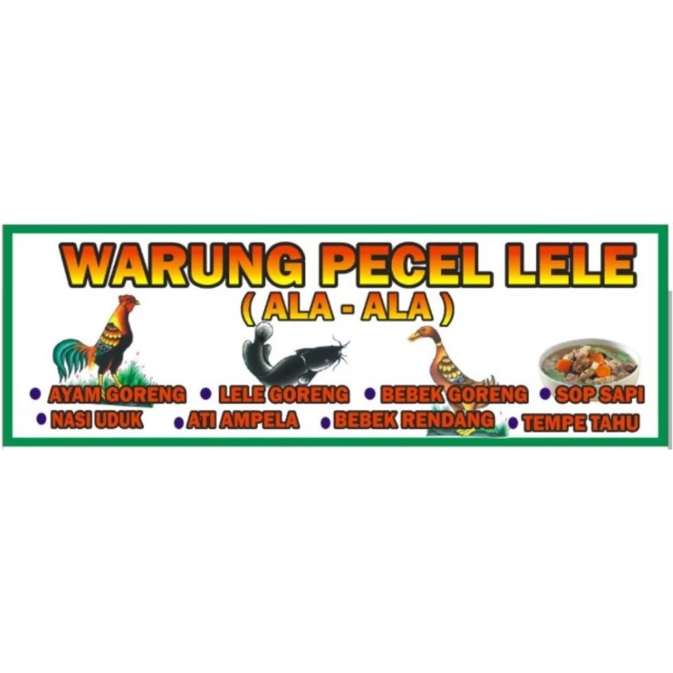 Spanduk Pecel Lele Ukuran 3 X 1 Bahan Banner Bukan Kain Shopee Indonesia