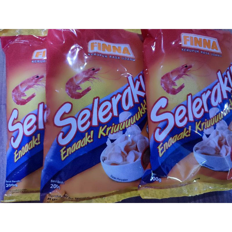 

Krupuk FINNA Seleraku/ krupuk mentah/ FINNA/SENNA rasa Udang & Bawang/ Krupuk enak 200gr