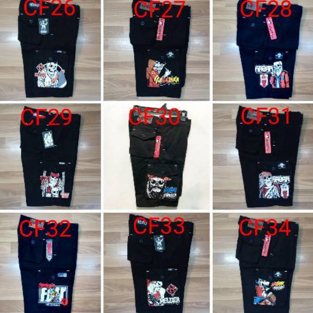 CELANA CARGO PRINT MOTIF GANGSTER TERLARIS PRIA METAL CELANA PENDEK KEMPOL HARDCORE METAL DISTRO