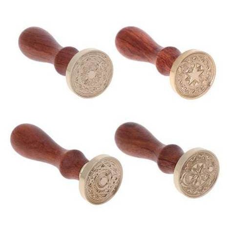 Sealing Wax Stamp with Wood Handle - Sun and Moon Magic Pattern