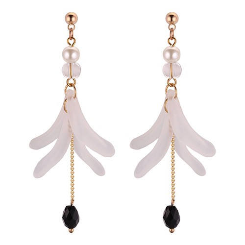 LRC Anting Tusuk Fashion Flower Shape Decorated Earrings