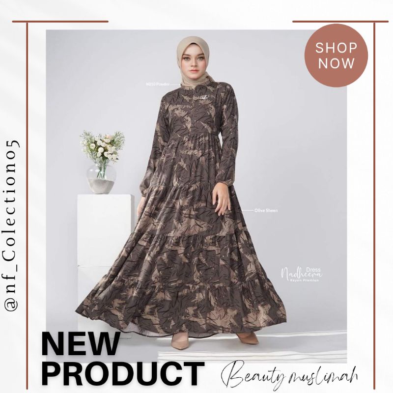 NADHEERA DRESS NADHEERA LUXURY || DRESS WANITA RAYON MOTIF TERBARU 2022 TERLARIS COD