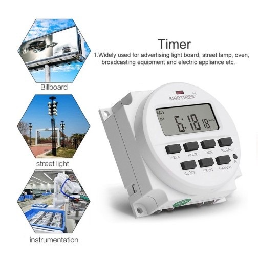 Digital Relay Switch Timer Programmable Saklar ON OFF Otomatis 16A LCD Time Adjustable Dc 12V