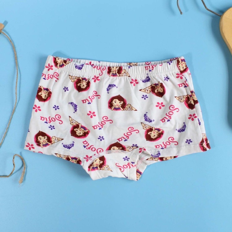 SET Celana Dalam Boxer Anak Perempuan Bahan Katun Import Premium Gambar Princess Celana Dalam Anak Segiempat Lucu Boxer Anak Perempuan Bahan Katun Lucu dan Murah isi 4 Free Box Lucu