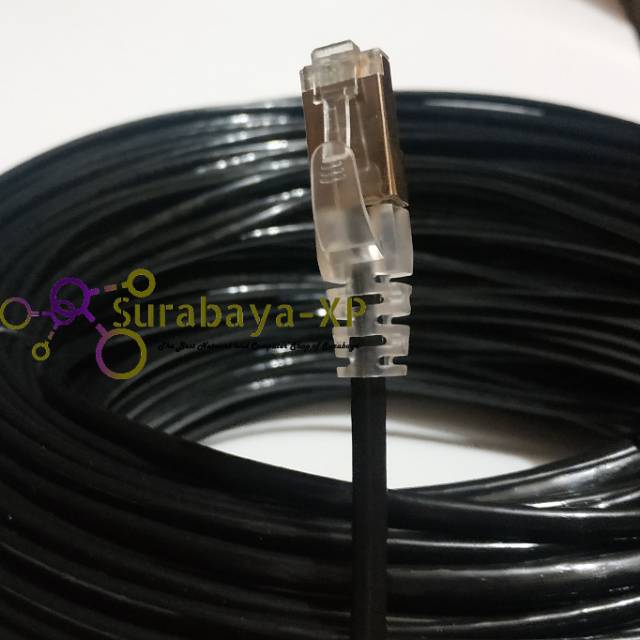 Kabel LAN Outdoor 50 Meter CAT5E Tembaga Murni 50 M 50M UTP STP FTP untuk Indihome Merk ANPU