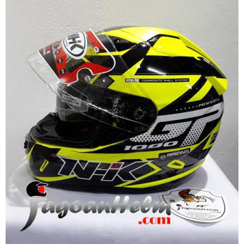 NHK Helm GP1000 STAR |GP-1000 Yellow FLUO -Silver| GP 1000 Dual VISOR