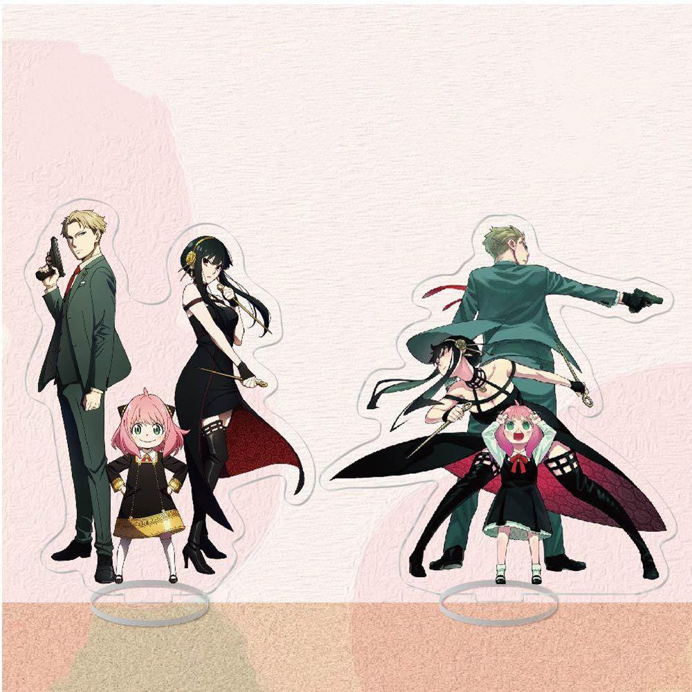 Lanfy x FAMILY Akrilik Stand Hadiah Ulang Tahun Lucu Fashion Koleksi Mainan Action Figure Ornamen Anime x Keluarga Hiasan Meja Dekorasi Figure Plat