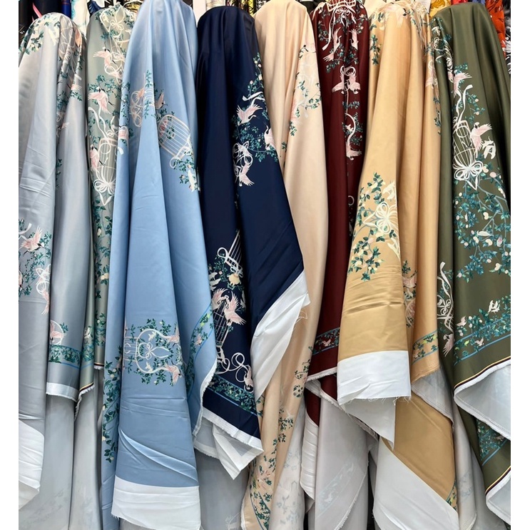 Kain Cheongsam Motif Lovebirds, Kain Qibao, Bahan Imlek, Kain Seragaman Sangjit, Cheongsam Modern