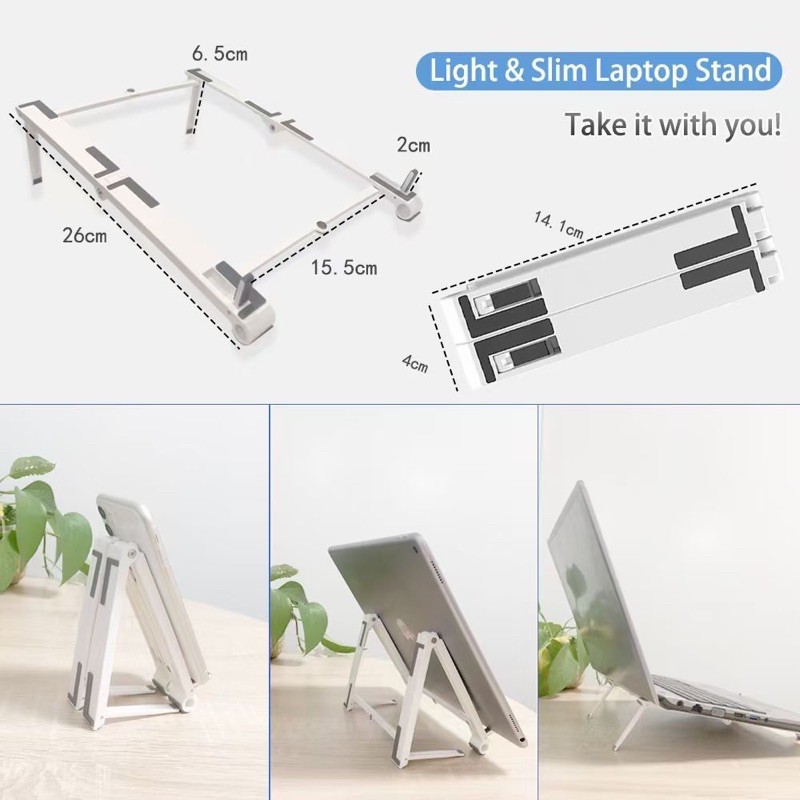 Aluminum Alloy Laptop HP Ipad Stand Holder Adjustable Foldable Multifunsi Stand Holder