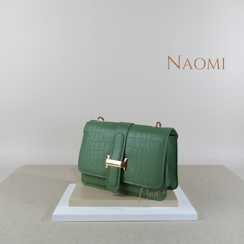 NAOMI - Gabriella Sling Bag Rantai Import Wanita - Elegant Simple Premium Shoulder Bag - Tas Selempang Kulit - Tas Wanita - Tas Naomi - Naomi Bag