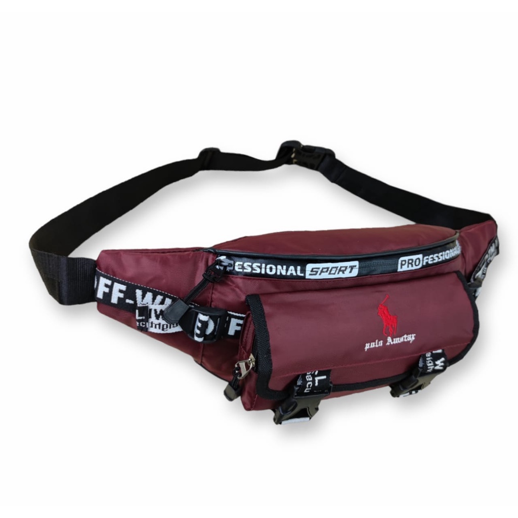 TAS PRIA Waistbag/Tas Pinggang Terbaru Original Polo Amstar Bahan Nylon Parasut Tas Selempang Pria Terbaru Waistbag Pria