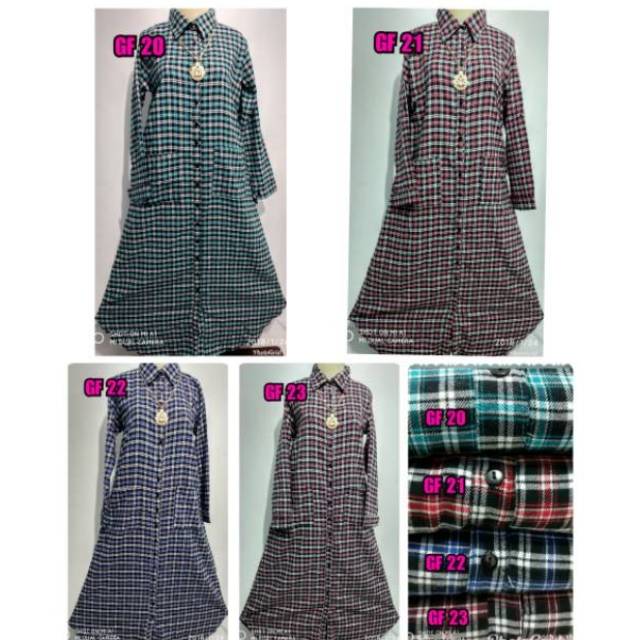 Gamis flanel/gamis kotak kotak/maxi kotak/gamis/maxi/long dress/long dress kotak