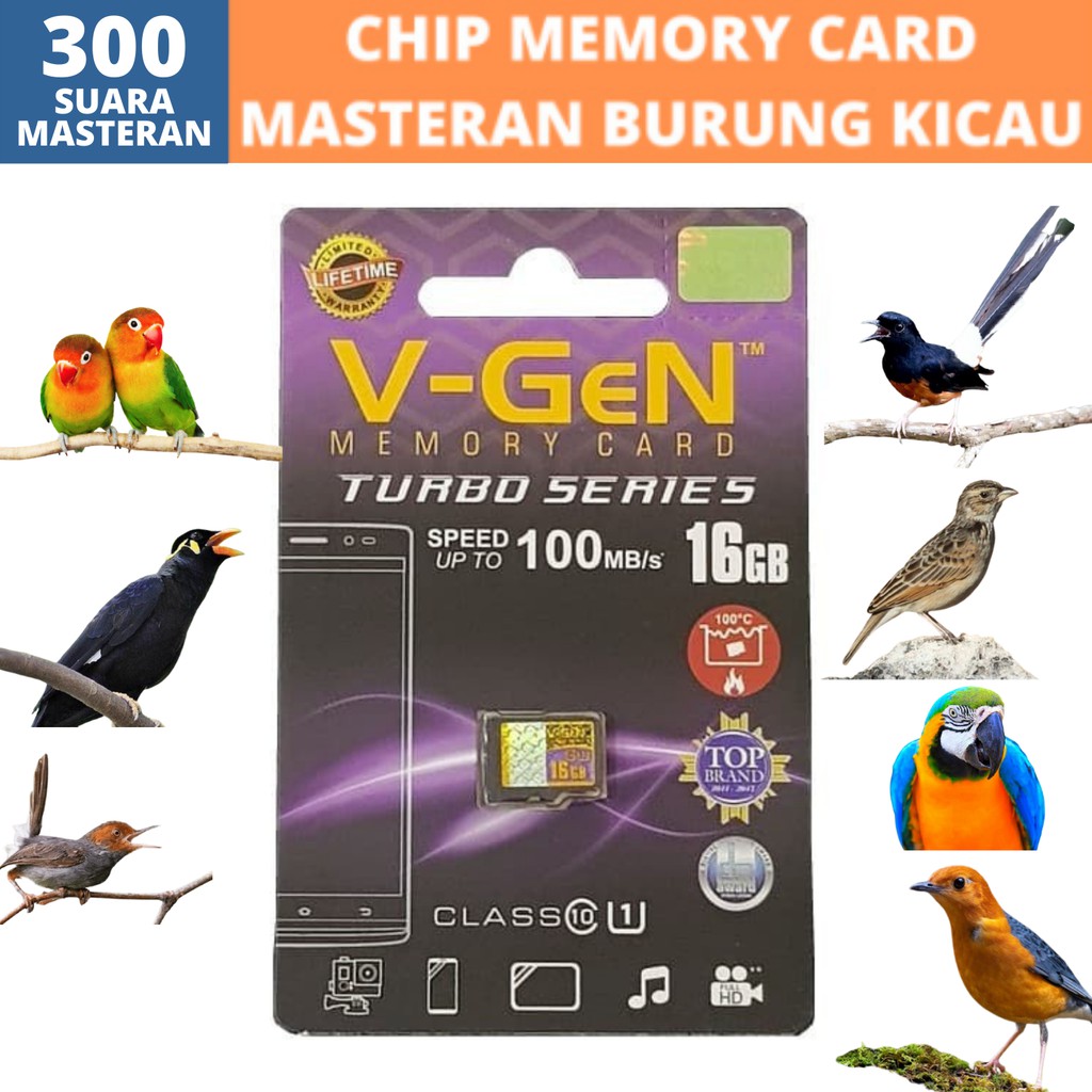 Memory Card isian 300 Suara Masteran Burung Kicau Micro Sd MP3 Burung