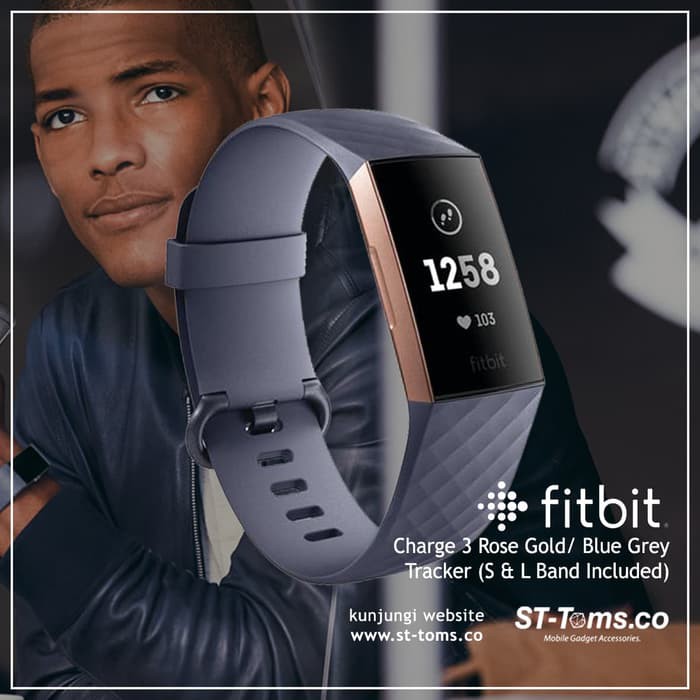 blue grey fitbit charge 3